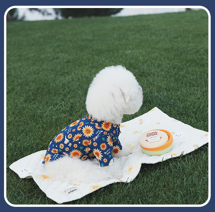 Sunflower Series Human and Dog Matching Outfit Bichon Floral Shirt Pet Cloth